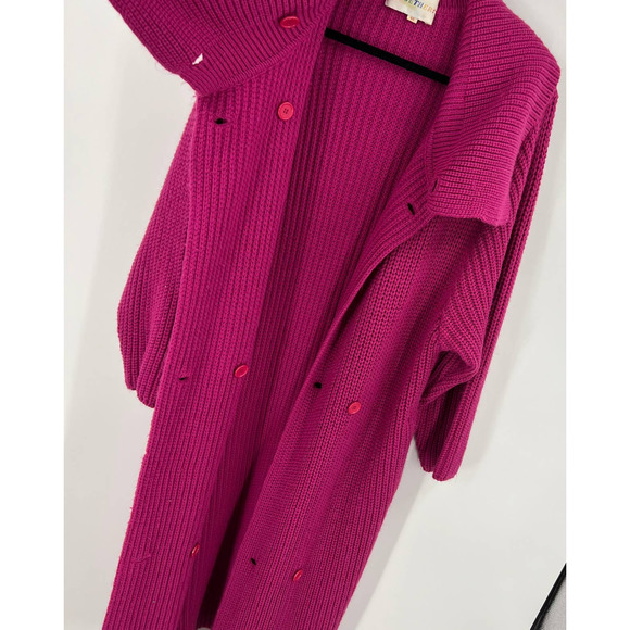 Vintage Together! Chunky Long Knit Sweater Cowl Neck Button Women 40 Medium - Picture 11 of 15